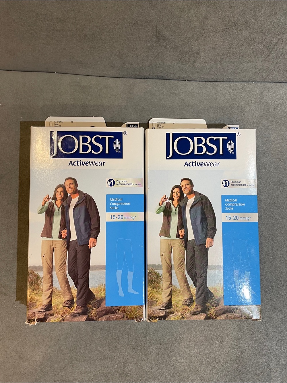 NEW JOBST ActiveWear Medical Compression Socks Large White Knee CT 15-20mmHg